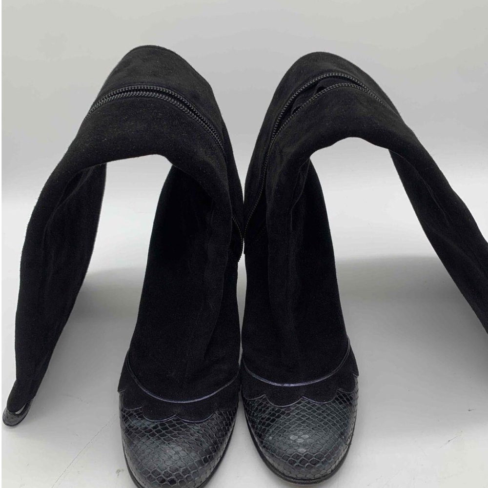 Marc Jacobs SEXY STYLISH black suede knee high heel boots 8 - Picture 6 of 7